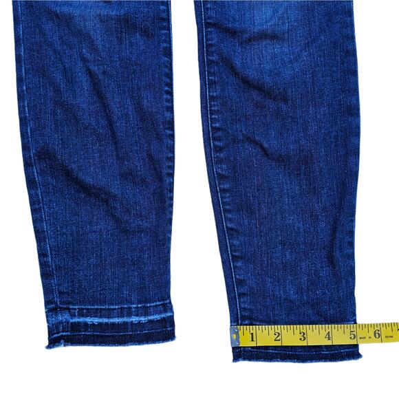 Raw Hem Jeans Current Elliott Size 29 Dark Stretch Denim Crop Ankle Skinny Jean - Picture 3 of 10